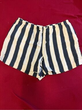 H&M Navy and White Vertical Stripe Athletic Shorts